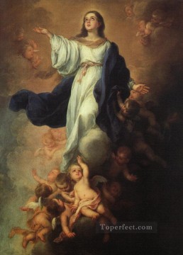 バロック Painting - 聖母被昇天 スペイン・バロック様式 バルトロメ・エステバン・ムリーリョ